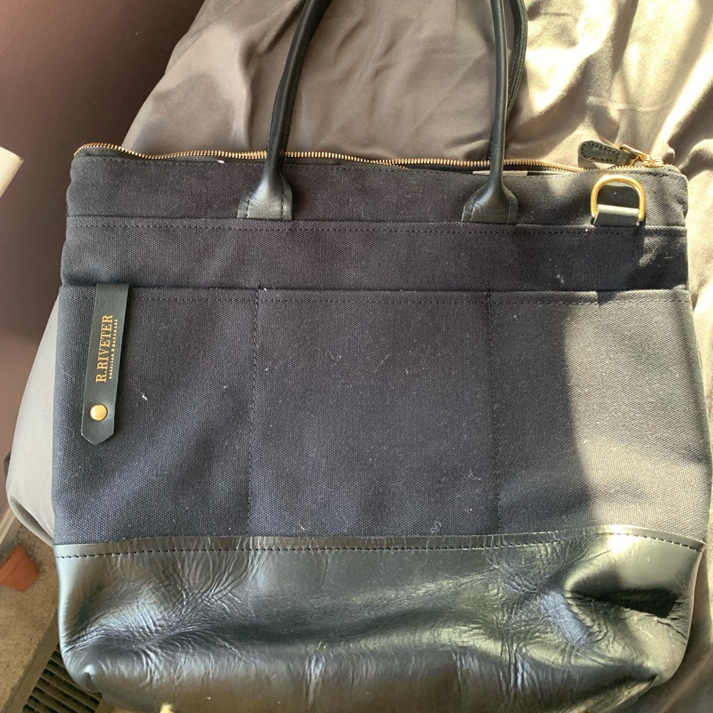 R. Riveter Black Williams Tote Bag Purse